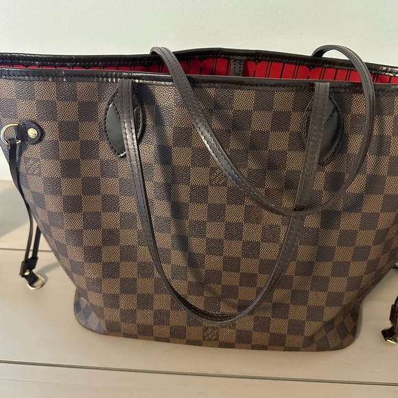 Designer Brown Checkered Tote Bag - Picture 7 of 16